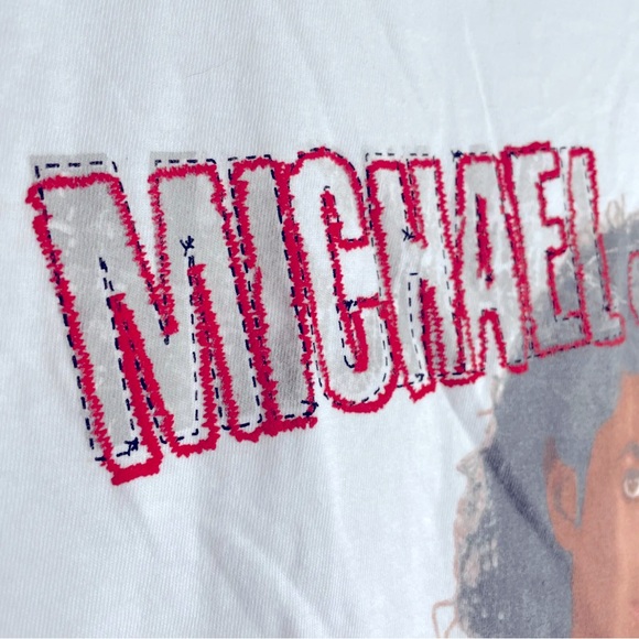 Michael Jackson BAD Album T Shirt 2009 Womens XL Bad Self Orange Stitching NWT - Picture 4 of 7
